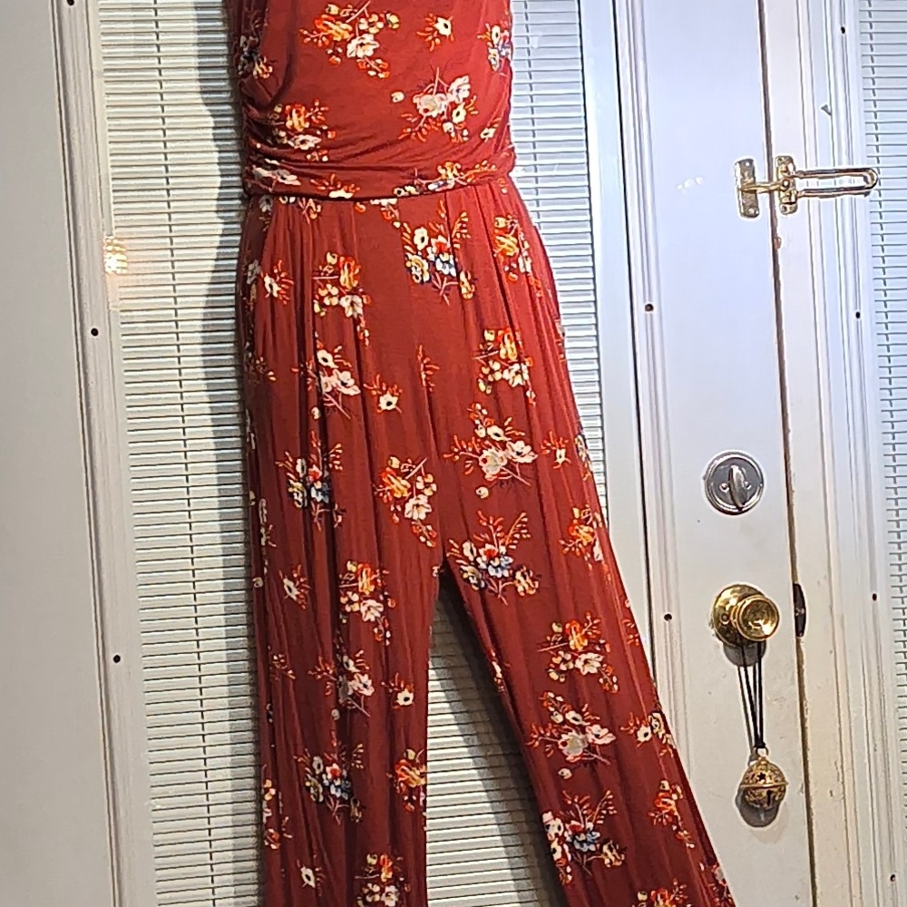 Rue 21 Floral Red Jumpsuit (M)